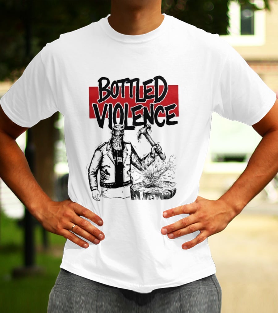 Bottled Violence Character With Hammer And Red T-Shirt
