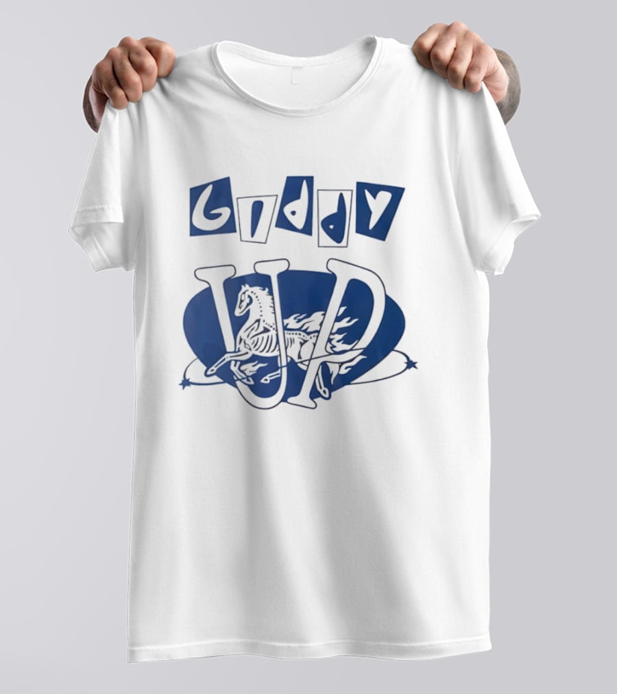 Giddy Up Horse Skeleton Vivid Lettering T-Shirt