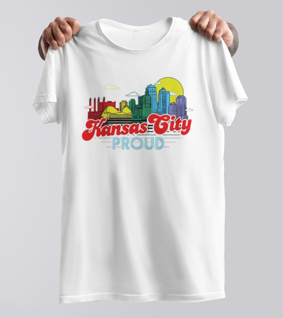 Kansas City Proud Skyline Colorful Urban Landscape T-Shirt