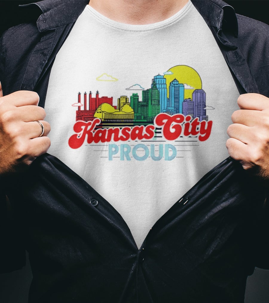 Kansas City Proud Skyline Colorful Urban Landscape T-Shirt