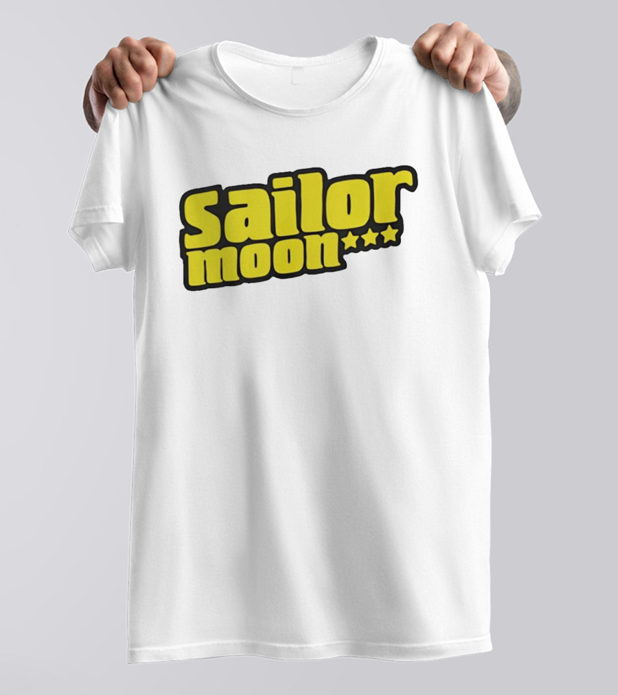 Sailor Moon Yellow Text With Stars T-Shirt