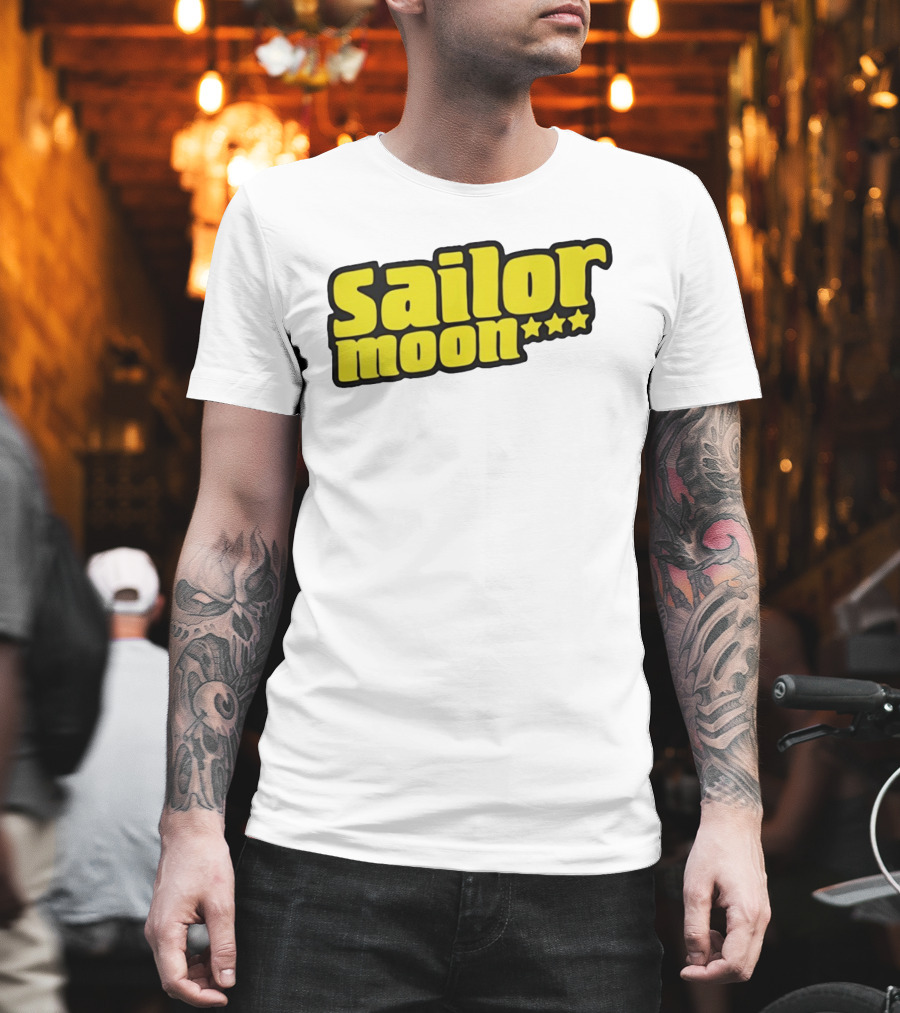 Sailor Moon Yellow Text With Stars T-Shirt