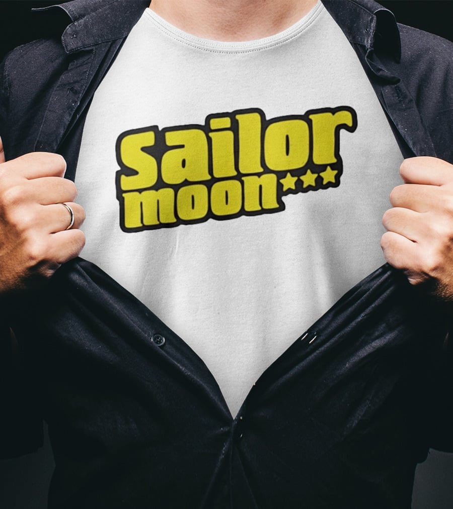 Sailor Moon Yellow Text With Stars T-Shirt
