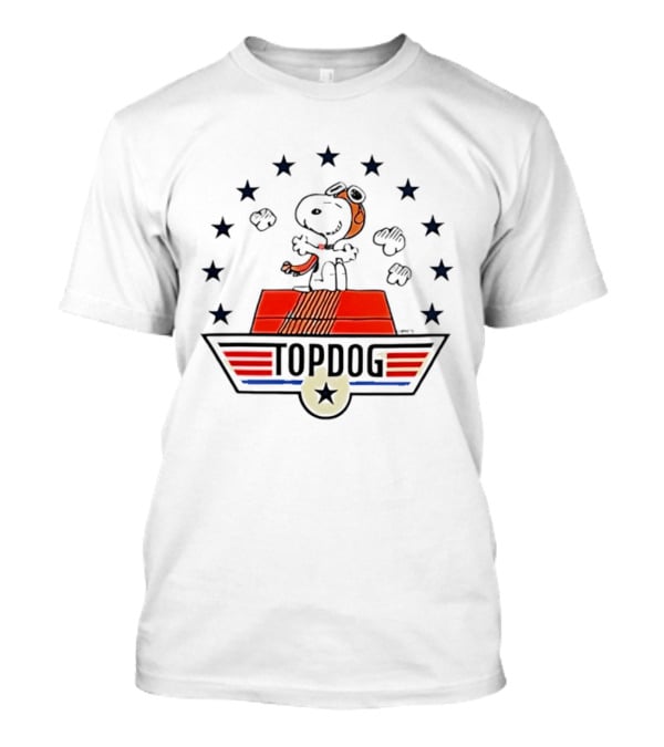 Snoopy Top Dog Stars Aviator Scarf And Goggles T-Shirt