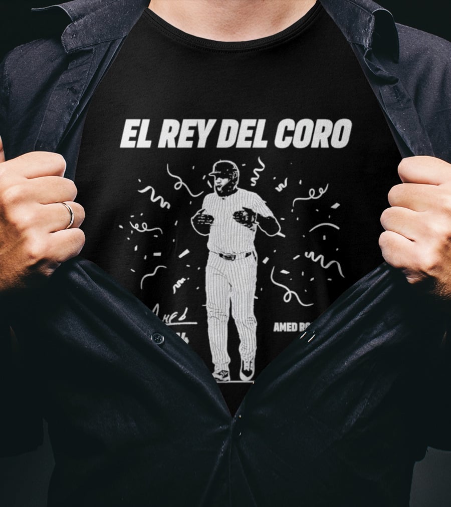 El Rey Del Coro Amed Rosario #14 Yankees Celebration T-Shirt