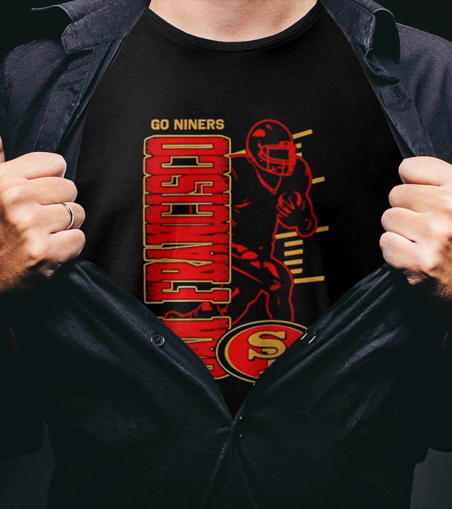Go Niners San Francisco 49ers SF Football Team Spirit T-Shirt