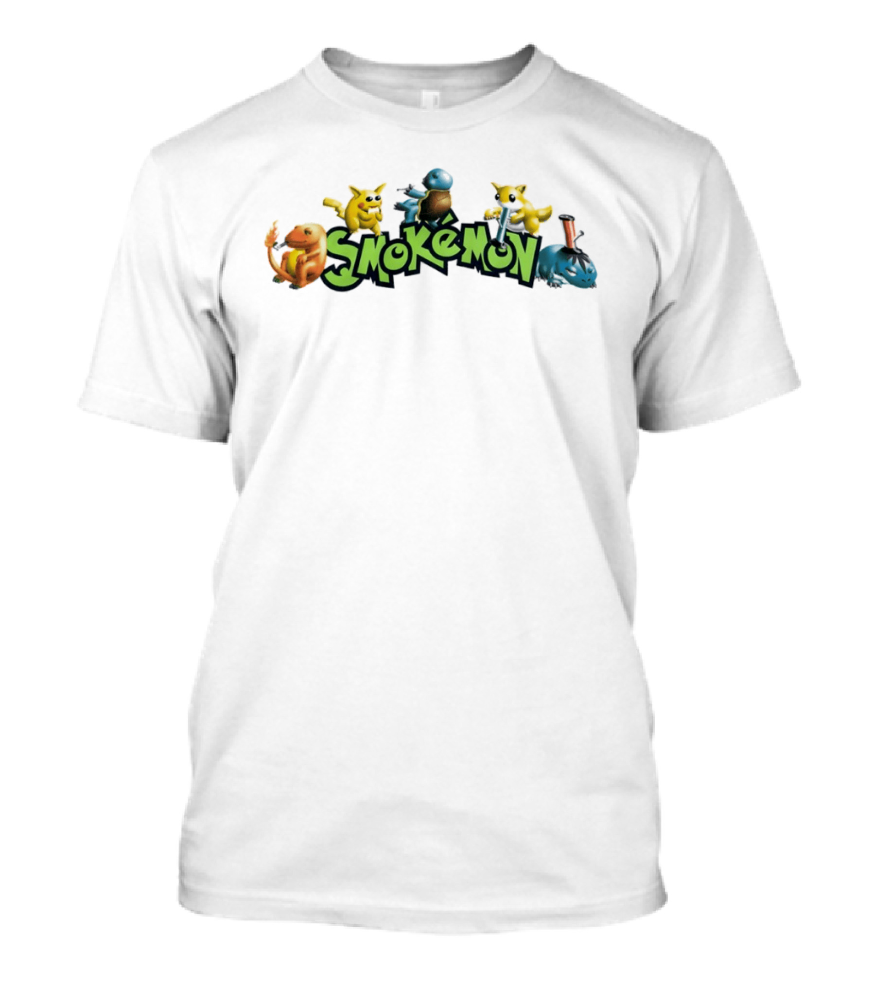 Smokémon Pikachu Squirtle Charmander Bulbasaur Pokémon Characters T-Shirt