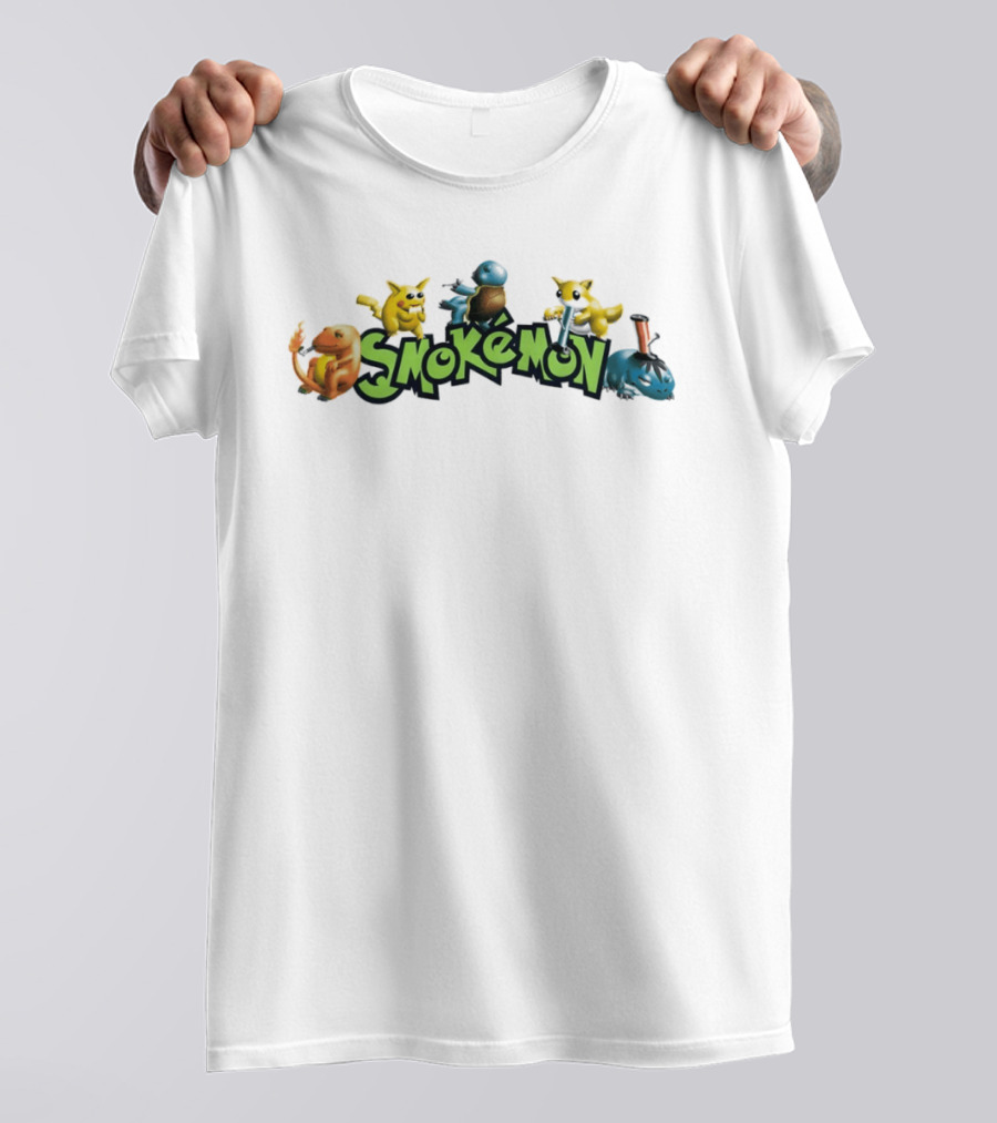 Smokémon Pikachu Squirtle Charmander Bulbasaur Pokémon Characters T-Shirt