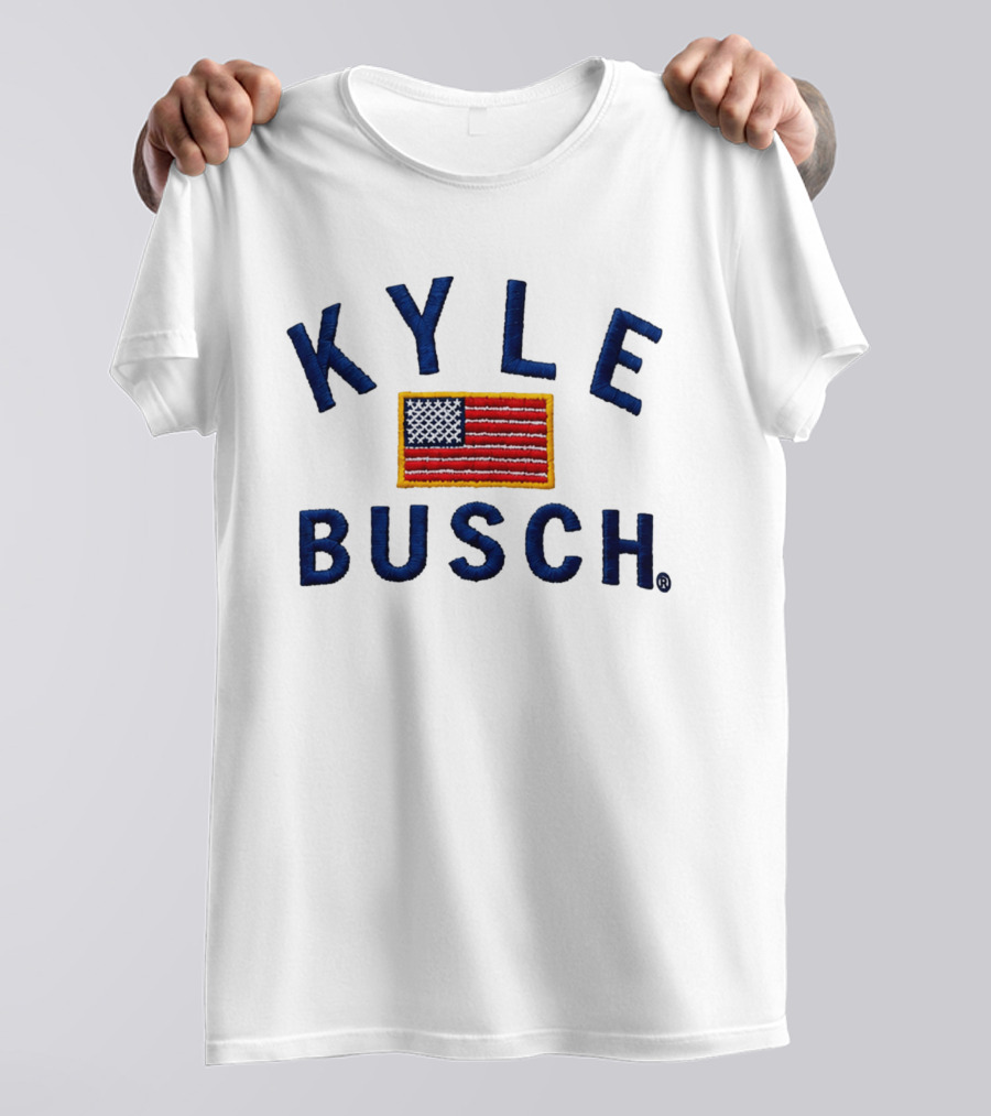 Kyle Busch American Flag Racing Patch T-Shirt