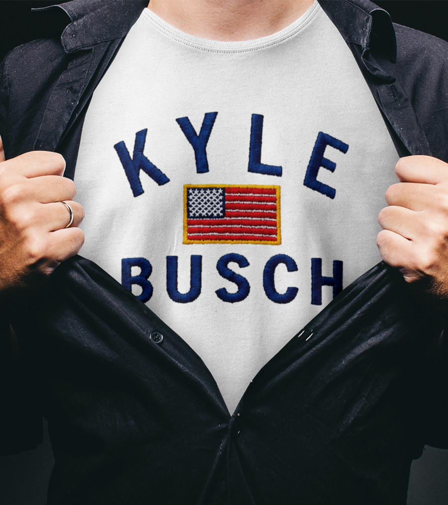 Kyle Busch American Flag Racing Patch T-Shirt