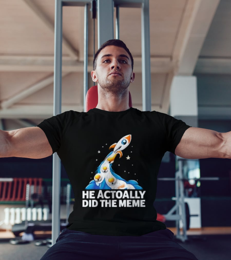 He Actoally Did The Meme Rocket Launch Planets T-Shirt