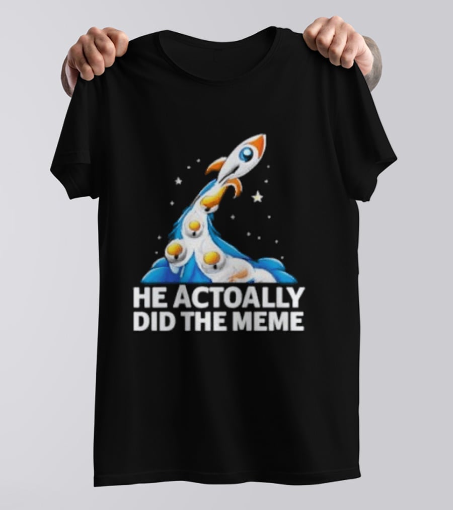 He Actoally Did The Meme Rocket Launch Planets T-Shirt
