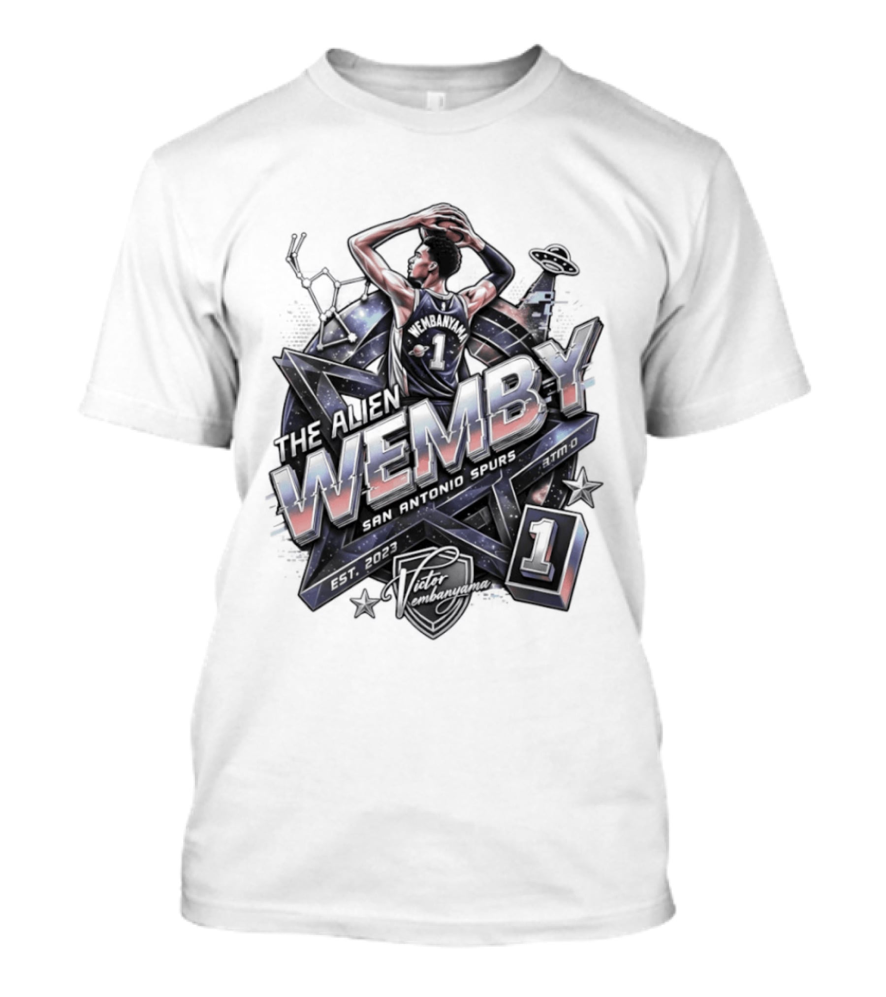 Victor Wembanyama The Alien Wemby San Antonio Spurs Basketball Player Number 1 T-Shirt