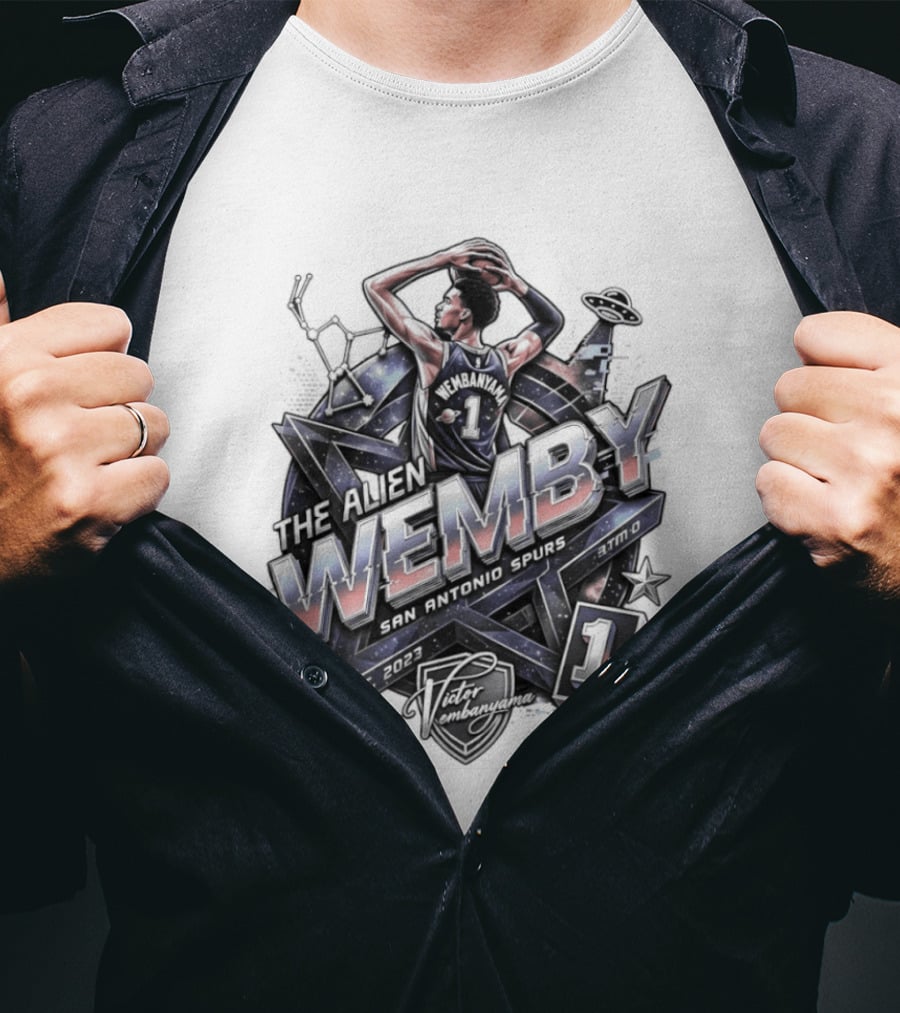 Victor Wembanyama The Alien Wemby San Antonio Spurs Basketball Player Number 1 T-Shirt