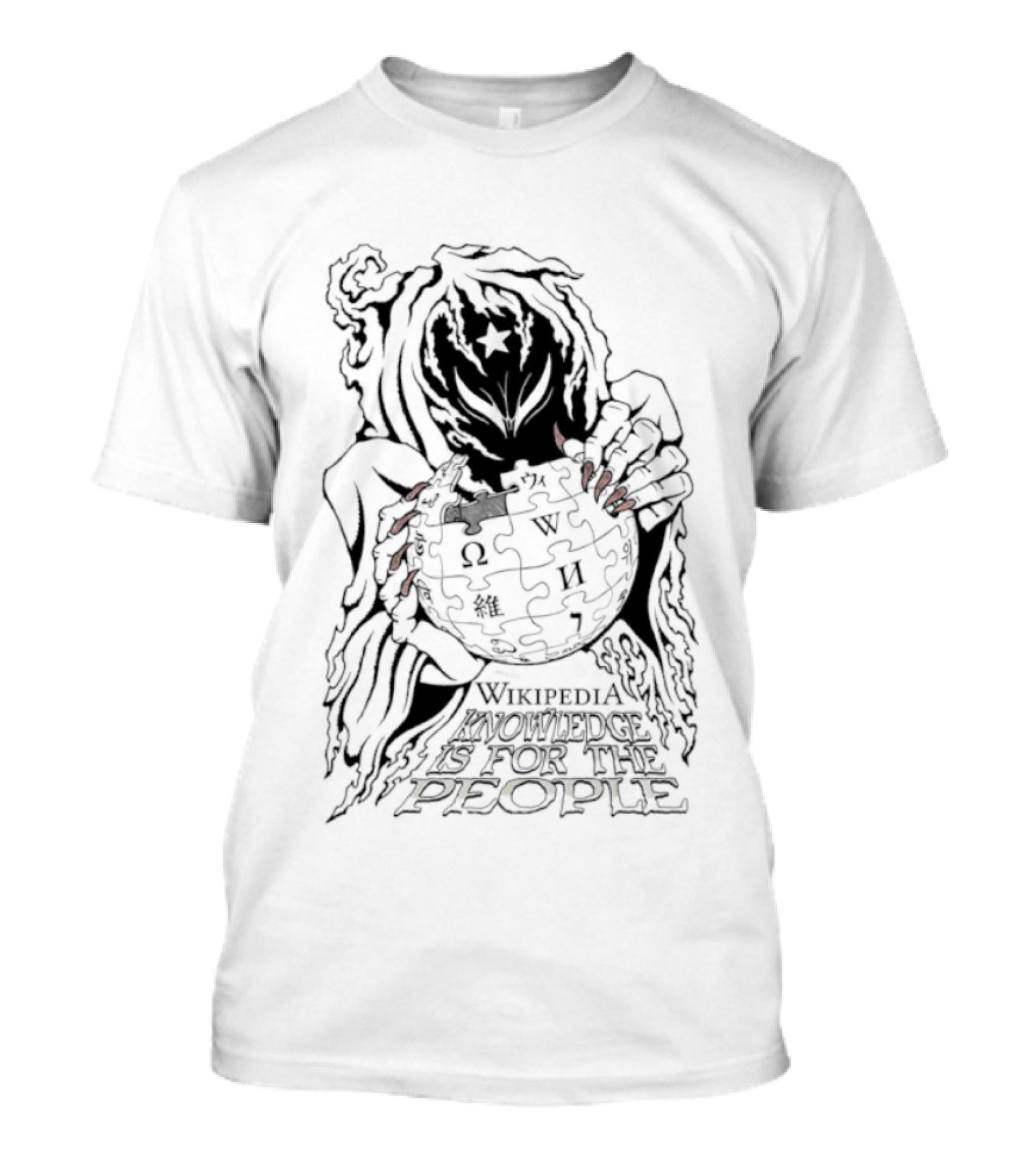 Witch Holding Wikipedia Puzzle Symbol Knowledge For The People T-Shirt