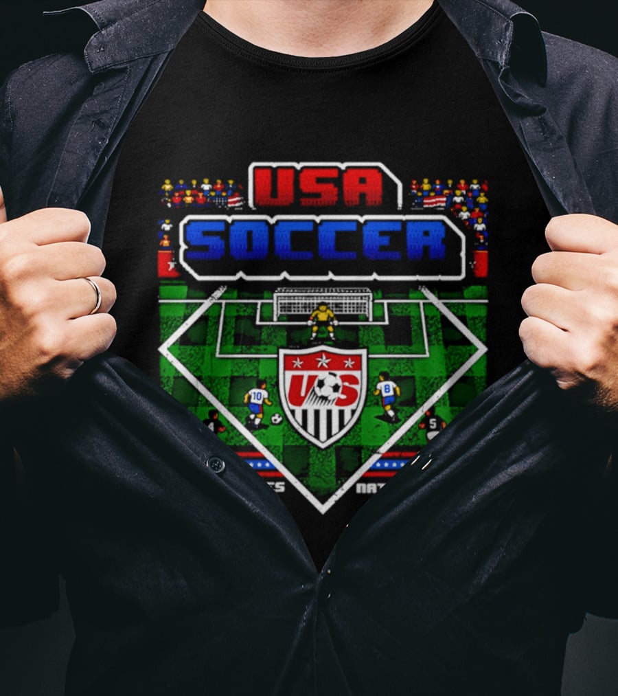 USA Soccer United States National Team 8 Bit Retro Players T-Shirt