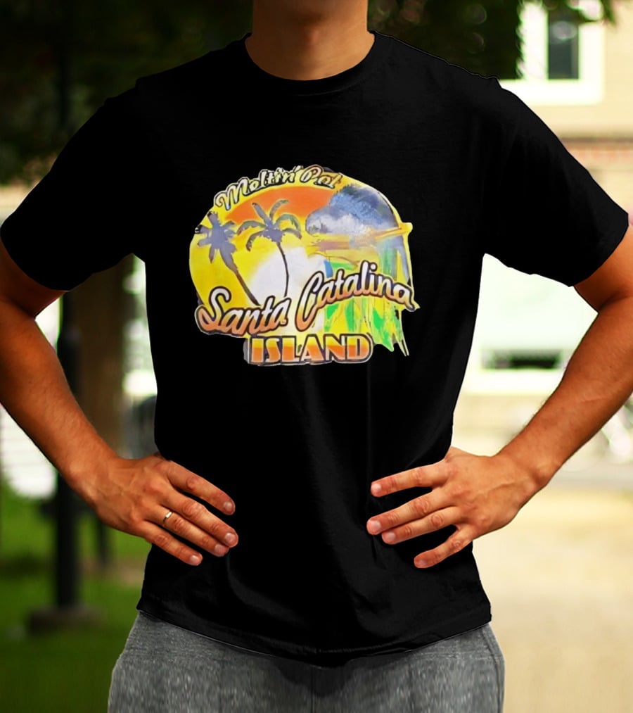 Meltin Pot Santa Catalina Island Palm Trees Ocean Sunrise T-Shirt
