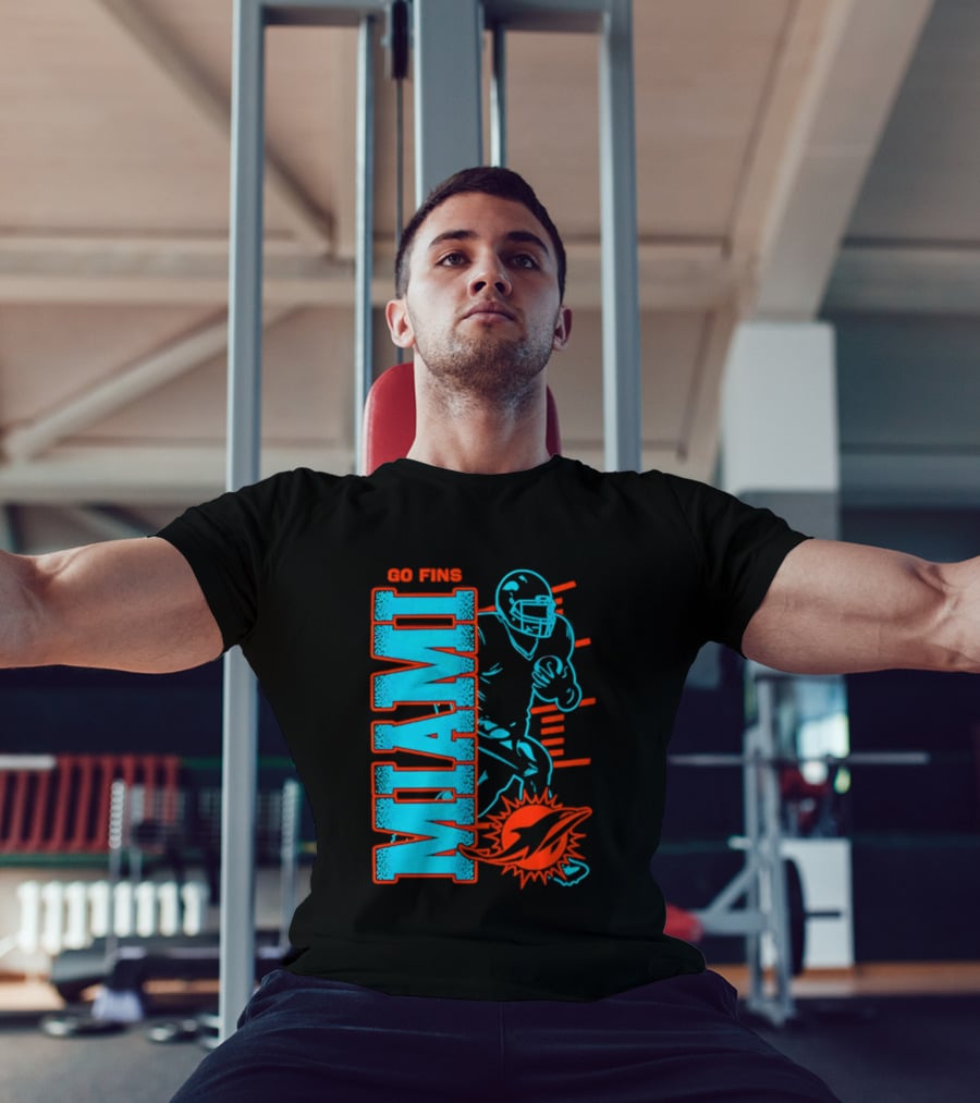 Miami Dolphins Go Fins Football Player T-Shirt