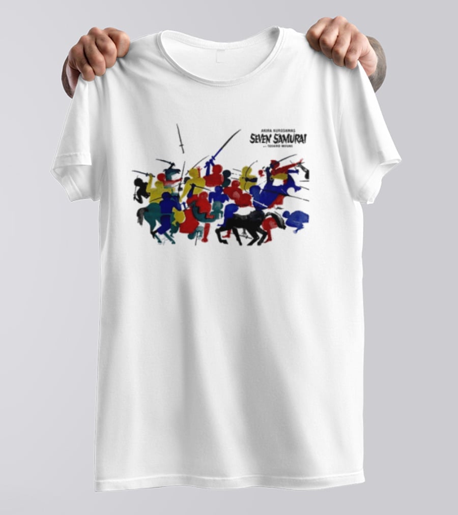 Andafterthat Akira Kurosawa Seven Samurai Painted Battle Scene T-Shirt