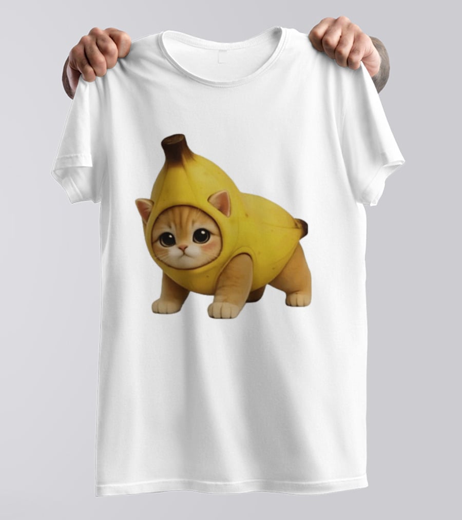 Banana Kitty Cute Cat In Fruit Costume T-Shirt