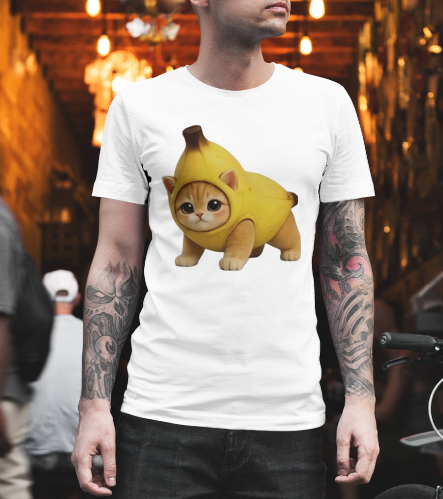 Banana Kitty Cute Cat In Fruit Costume T-Shirt