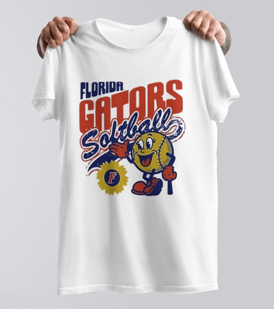 Florida Gators Softball Sunflower Vintage Cartoon Baseball T-Shirt