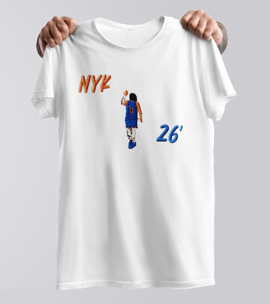 NYK Jalen Brunson Caricature 26' Basketball NBA New York Knicks T-Shirt
