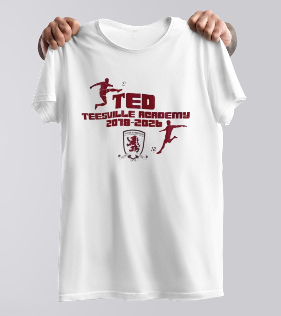 Middlesbrough FC Ted Teesville Academy 2018 2026 Soccer Crest Footballer T-Shirt