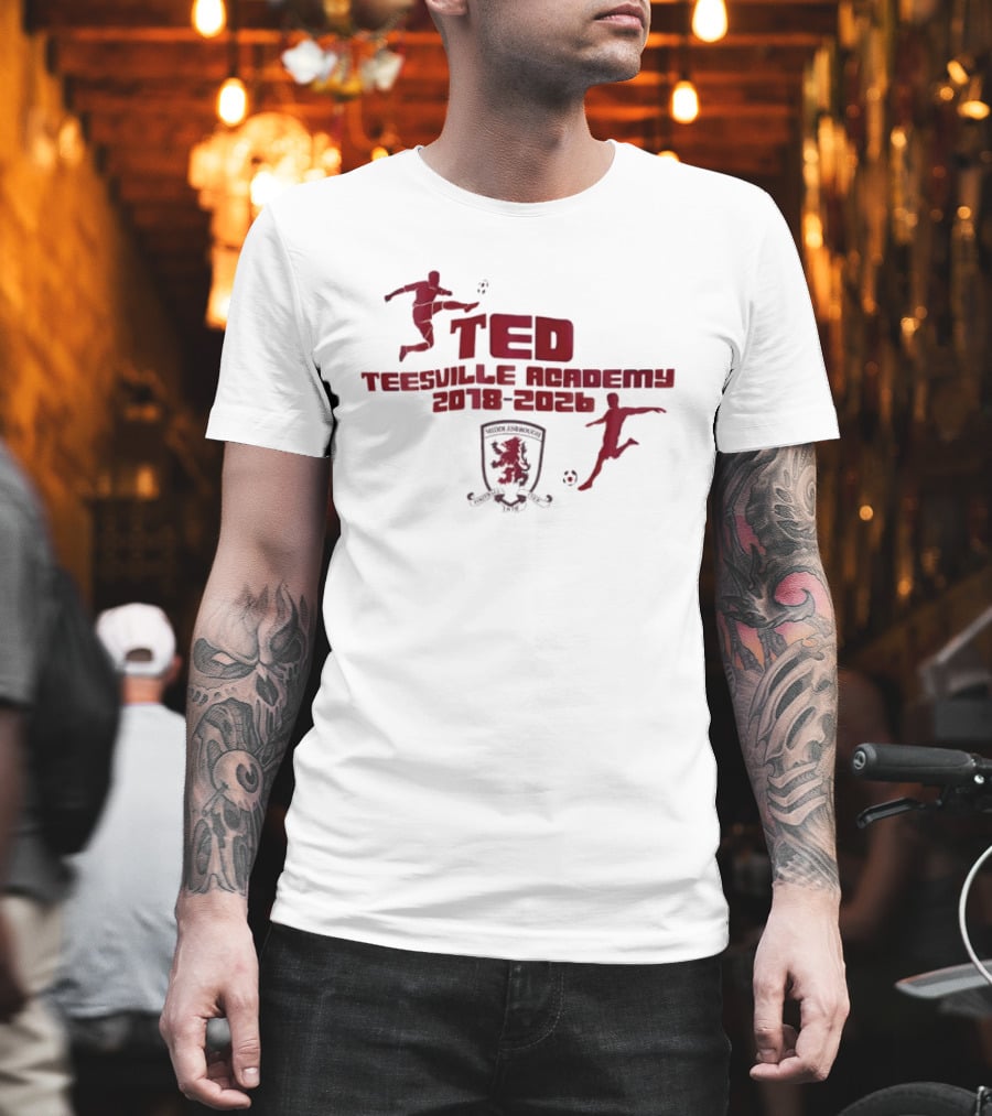 Middlesbrough FC Ted Teesville Academy 2018 2026 Soccer Crest Footballer T-Shirt