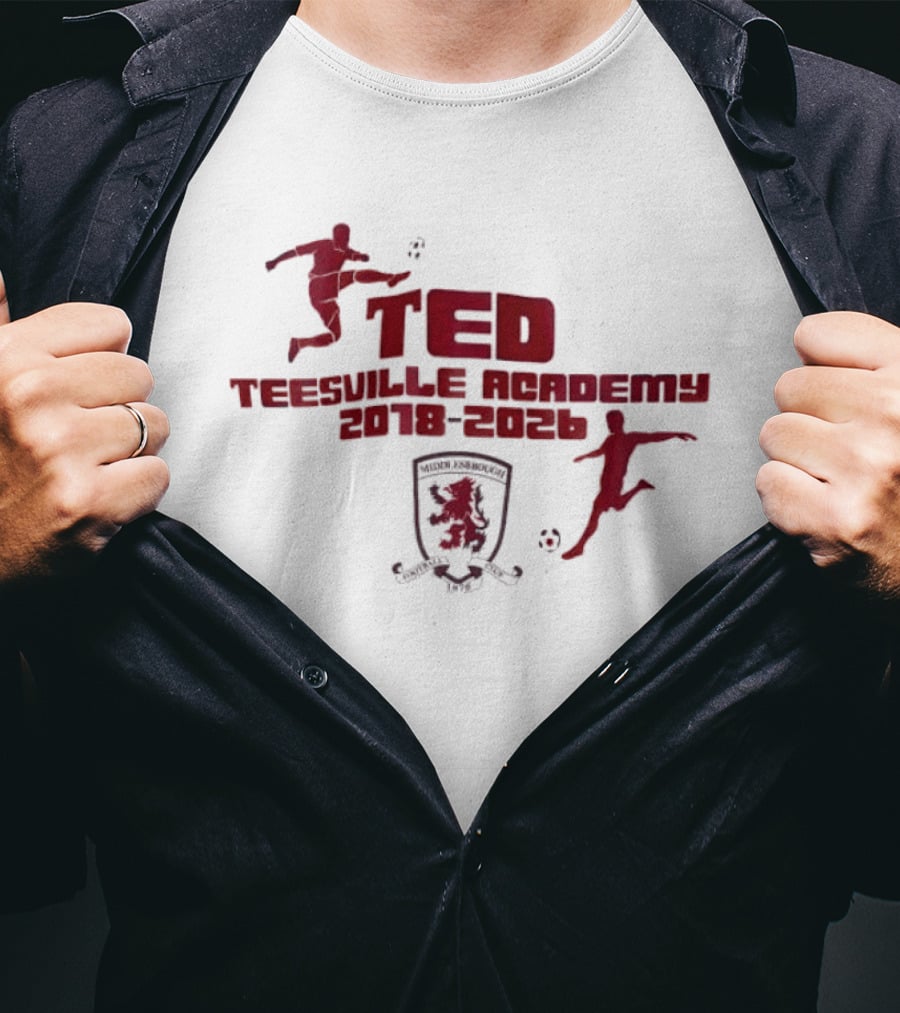 Middlesbrough FC Ted Teesville Academy 2018 2026 Soccer Crest Footballer T-Shirt