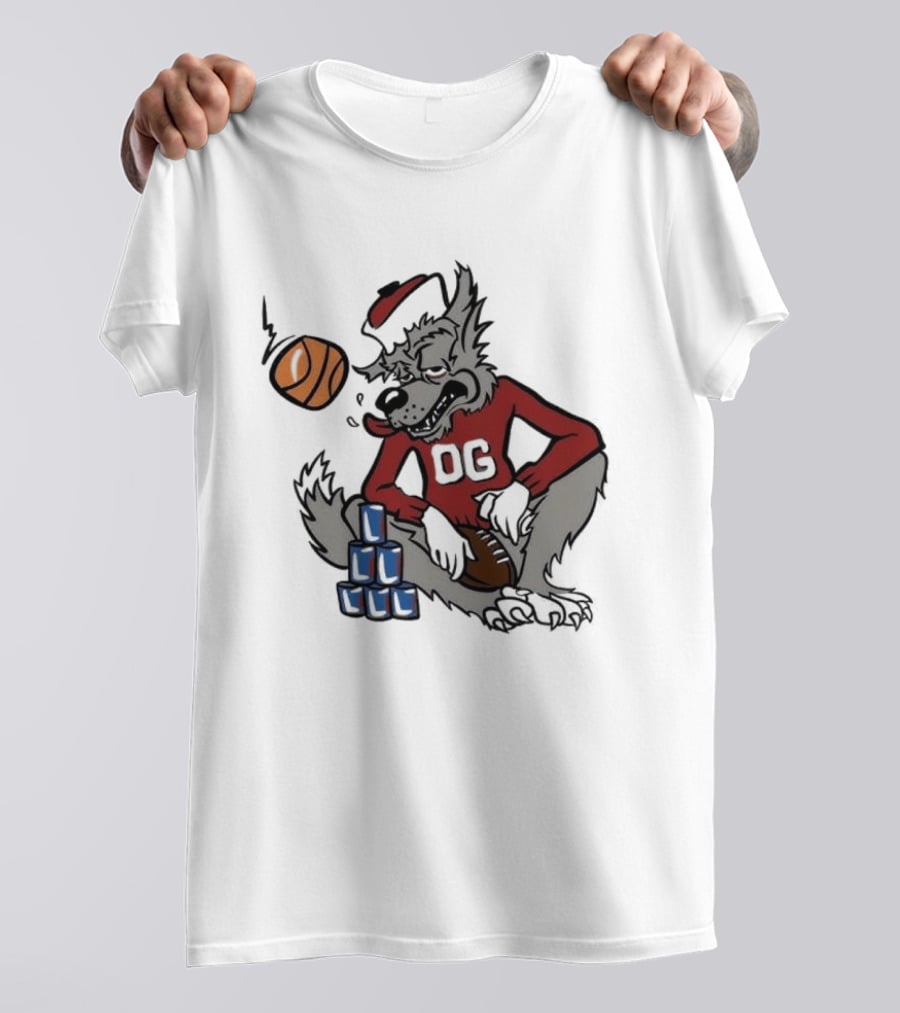 Nc State Wolfpack NCAA Game Day Tailgate Sports Basketball Wolf With Blocks T-Shirt