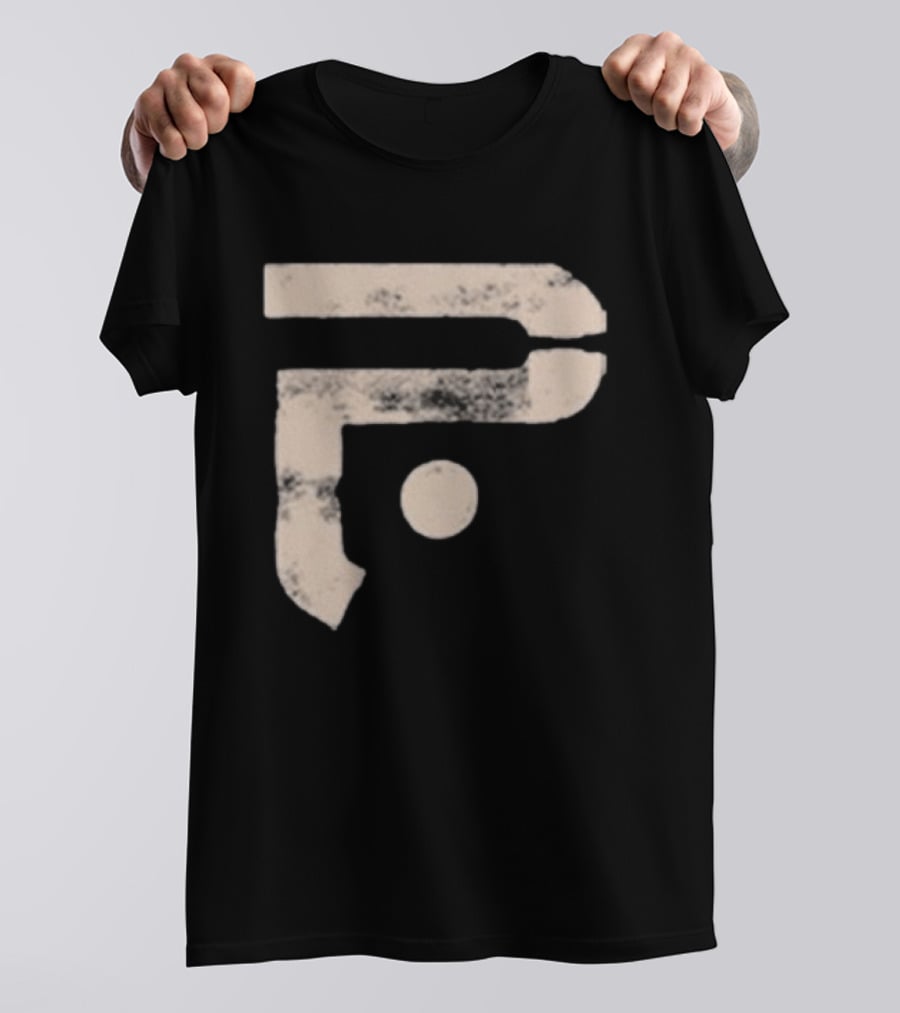 A Pale White Dot Abstract Symbol With Textured Circular Motif T-Shirt