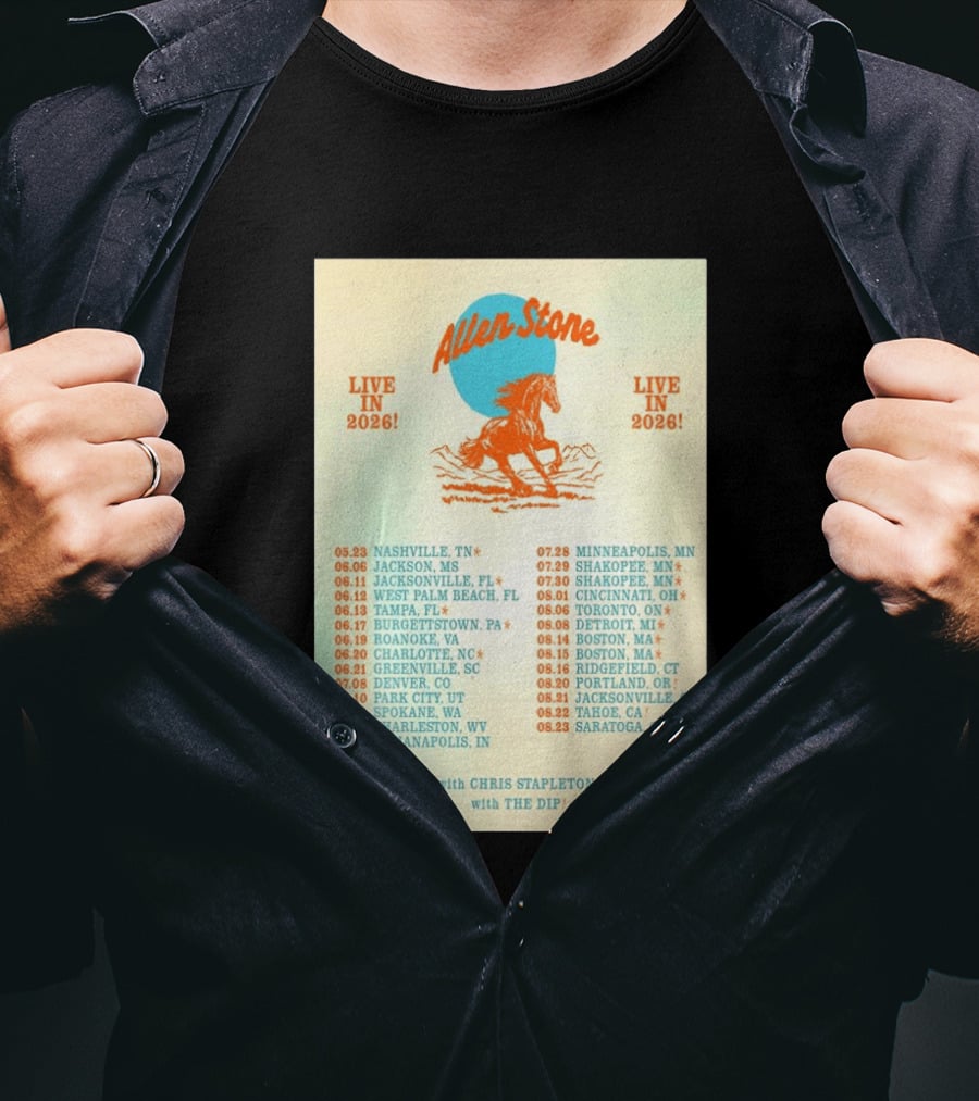 Allen Stone Live In 2026 Tour Dates With Chris Stapleton And The Dip T-Shirt