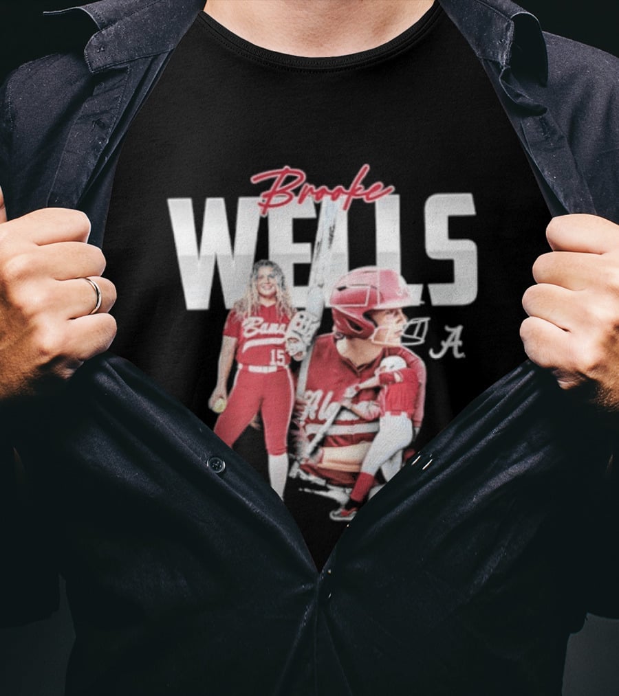 Brooke Wells Alabama Softball Crimson Tide Player Collage T-Shirt