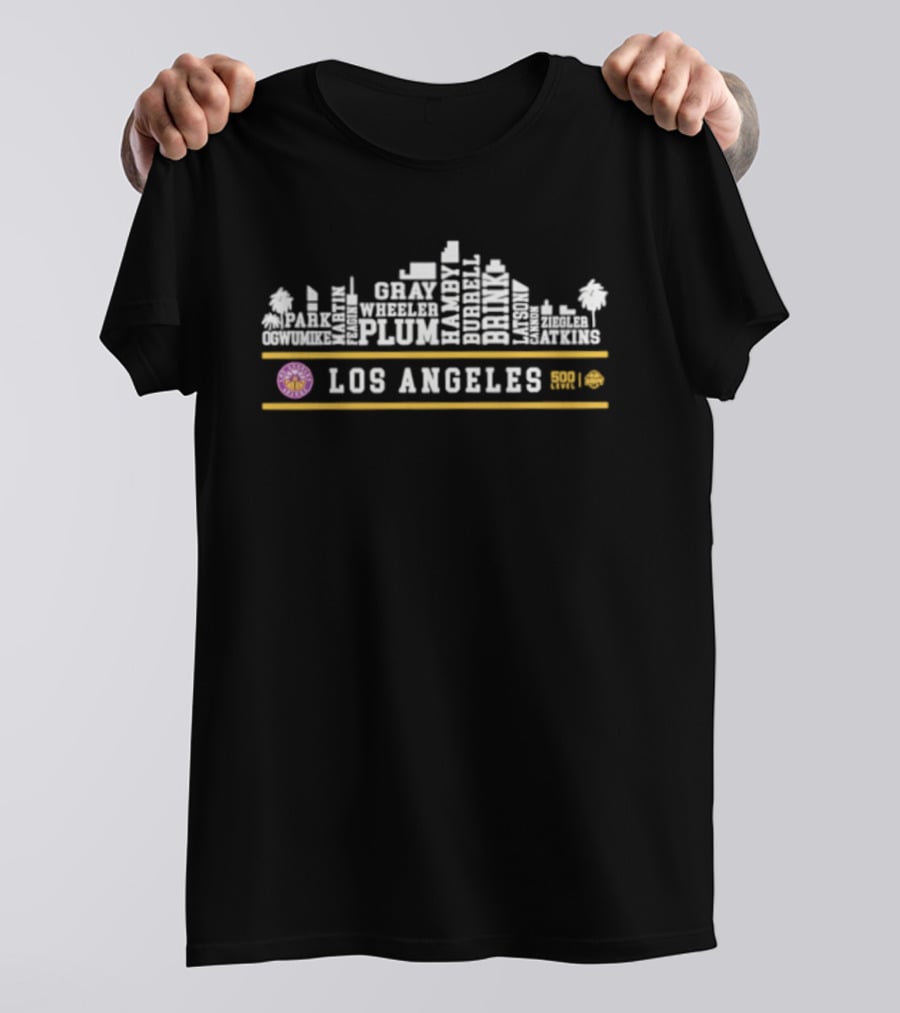 Los Angeles Sparks 2026 Players Name Roster Skyline T-Shirt