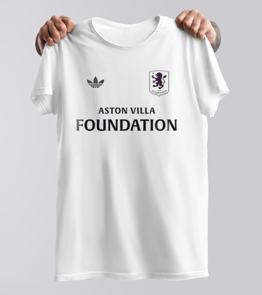 Aston Villa Foundation Adidas Collaboration With Crest And UEL Winners Name And Number T-Shirt