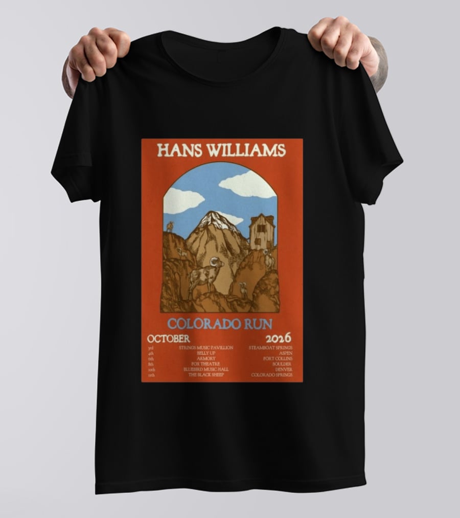 Hans Williams Colorado Run October 2026 Steamboat Springs Aspen Fort Collins Boulder Denver Colorado Springs T-Shirt