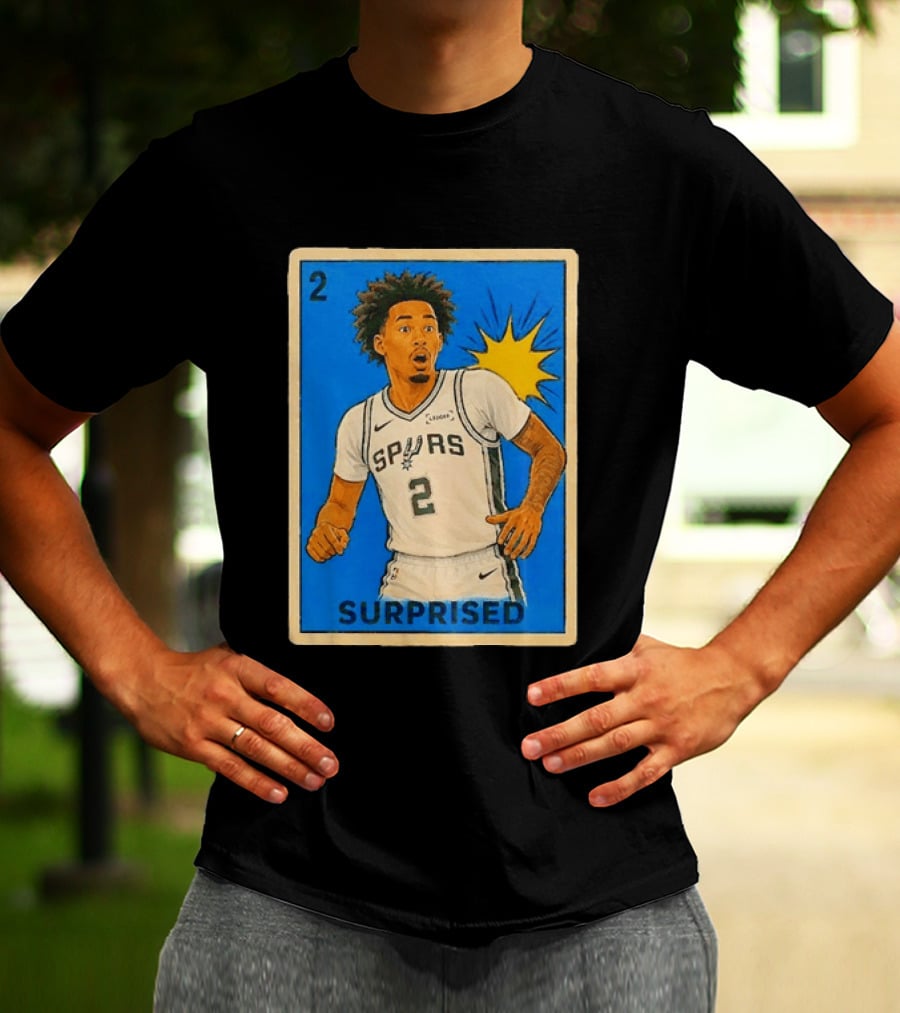 Surprised Dylan Harper Spurs Basketball Card T-Shirt