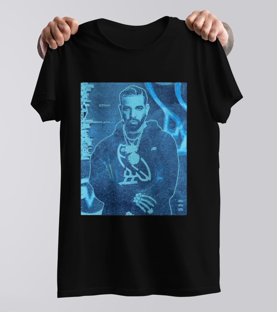 ICEMAN Owl Graphic Drake Blue Portrait With City Skyline T-Shirt