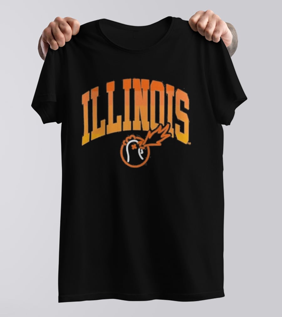 Illinois Hot Ones Heat Chart Flame Orange T-Shirt