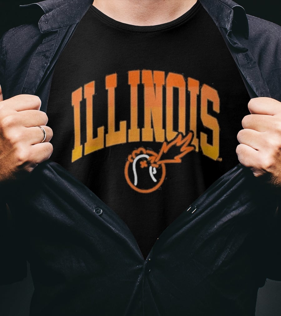 Illinois Hot Ones Heat Chart Flame Orange T-Shirt