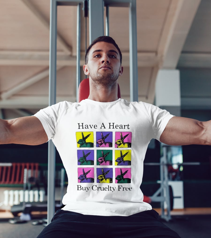 Have A Heart Buy Cruelty Free Rabbits Pop Art Style Iconic Colorful Blocks T-Shirt