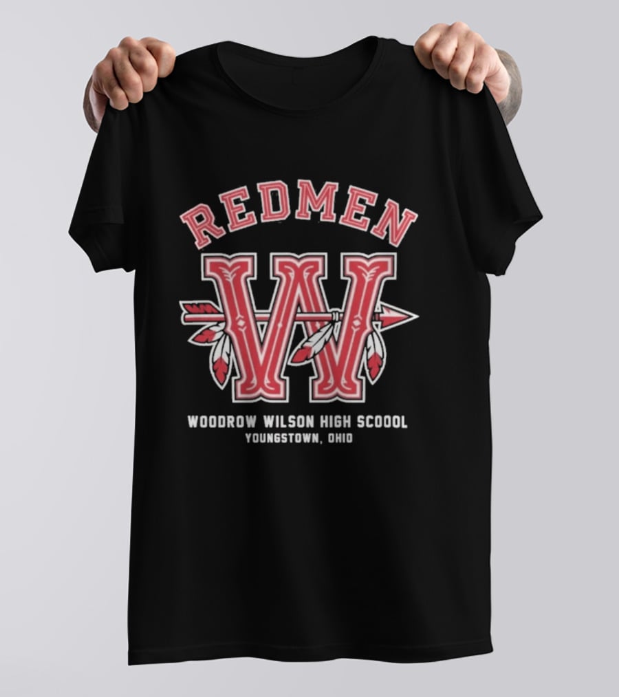 Redmen Woodrow Wilson High School Youngstown Ohio W Arrow Feathers T-Shirt