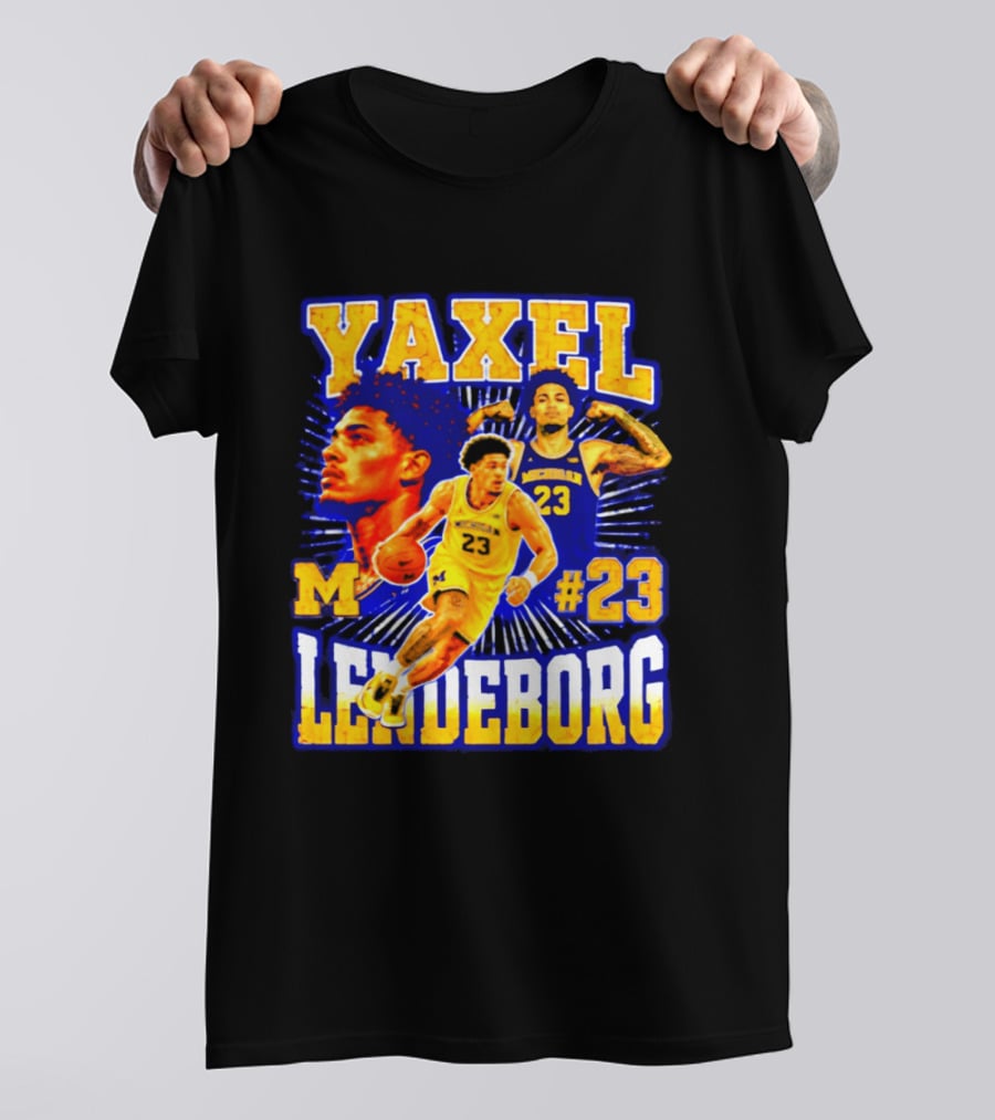 Yaxel Lendeborg Michigan Wolverines M #23 Basketball Player T-Shirt