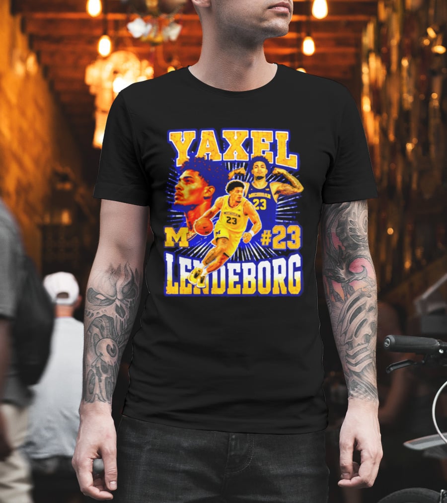 Yaxel Lendeborg Michigan Wolverines M #23 Basketball Player T-Shirt