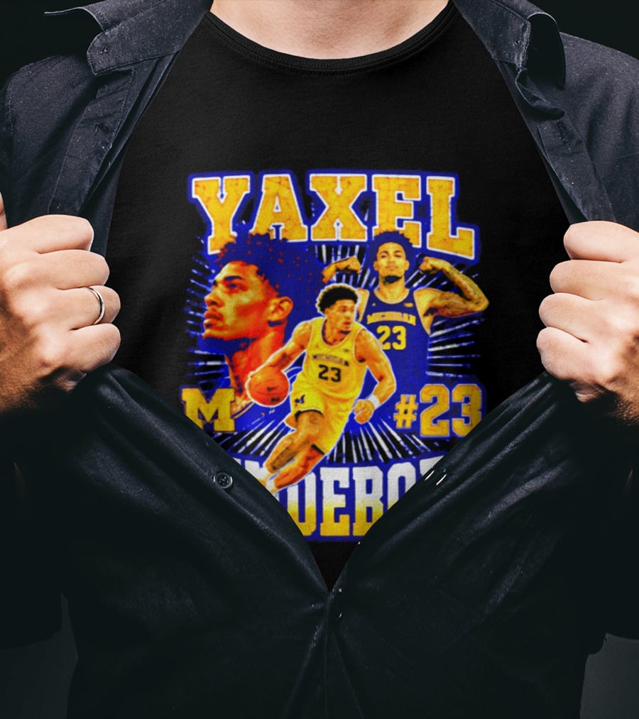 Yaxel Lendeborg Michigan Wolverines M #23 Basketball Player T-Shirt