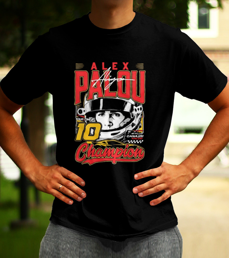Alex Palou Autograph 10 Champion Racing Helmets T-Shirt