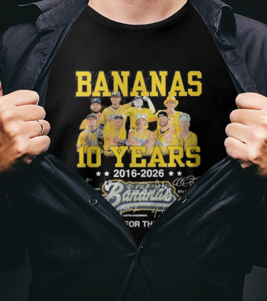 Bananas Baseball 10 Years 2016 2026 Thank You For The Memories T-Shirt