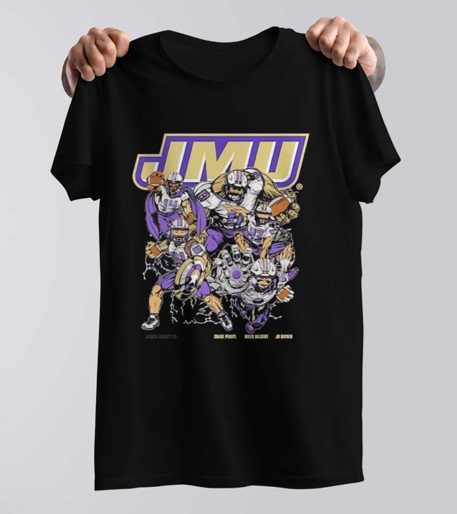 JMU Marvel Super Hero James Madison Dukes Football Team T-Shirt