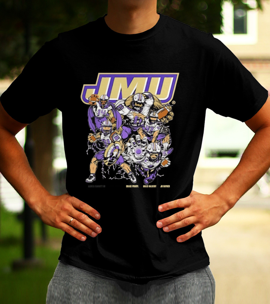 JMU Marvel Super Hero James Madison Dukes Football Team T-Shirt